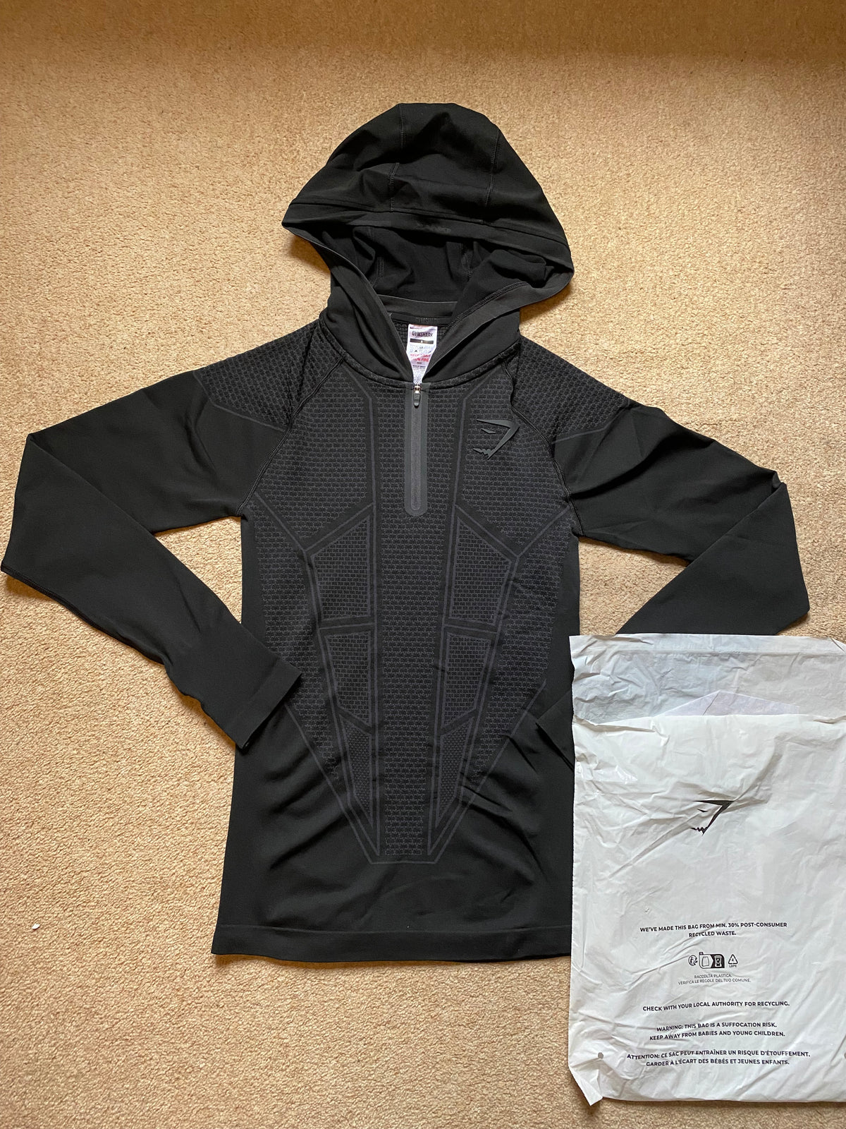 OG Gymshark Onyx V1 2026 Black Hoodie